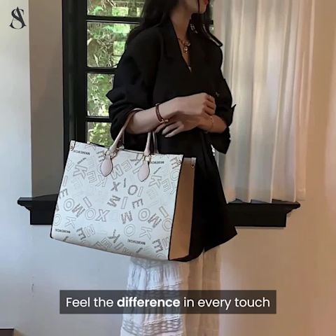 Dropshipping product ad for a handbag, with a bold caption